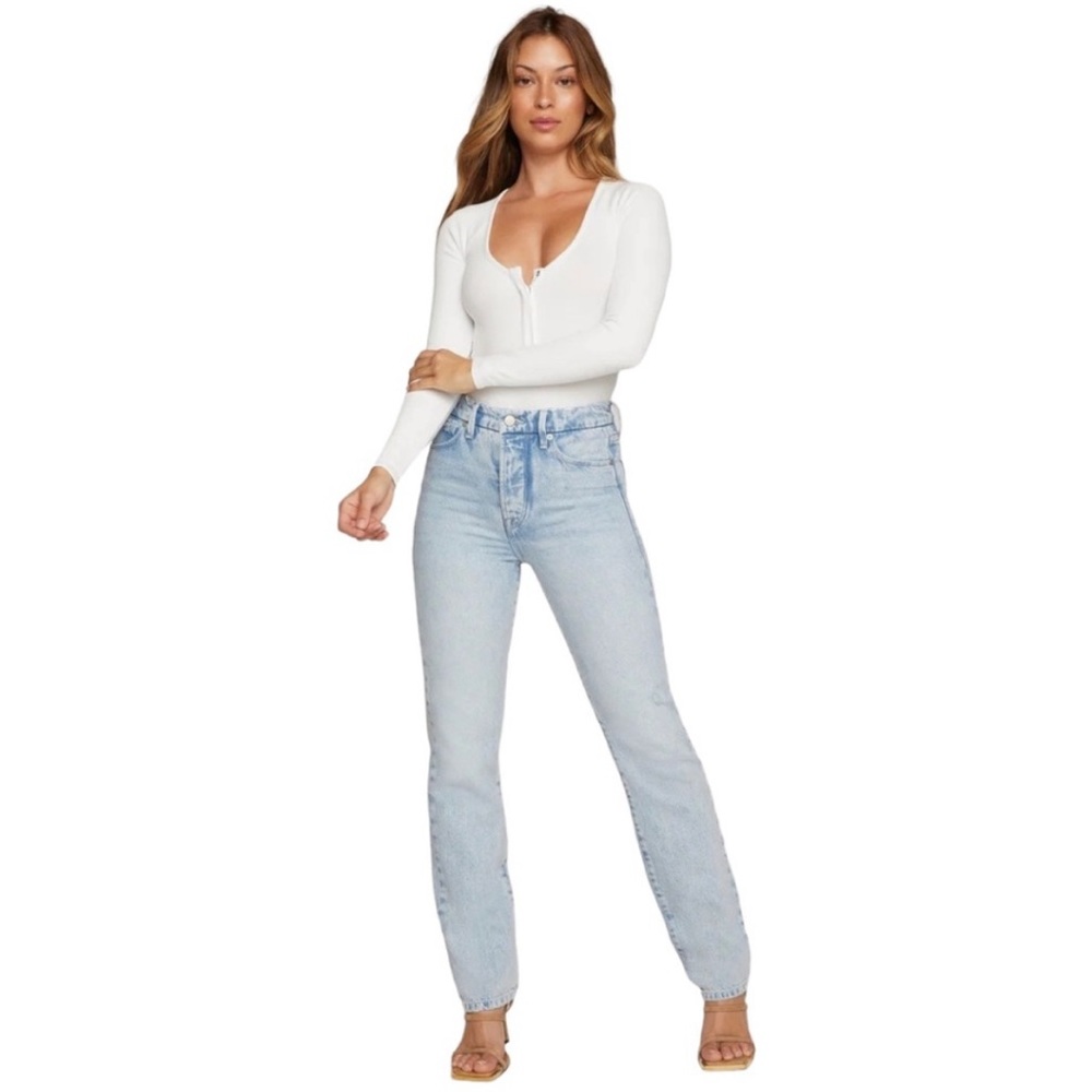 NWT GOOD AMERICAN Goodboy straight jeans light wash  size 8!